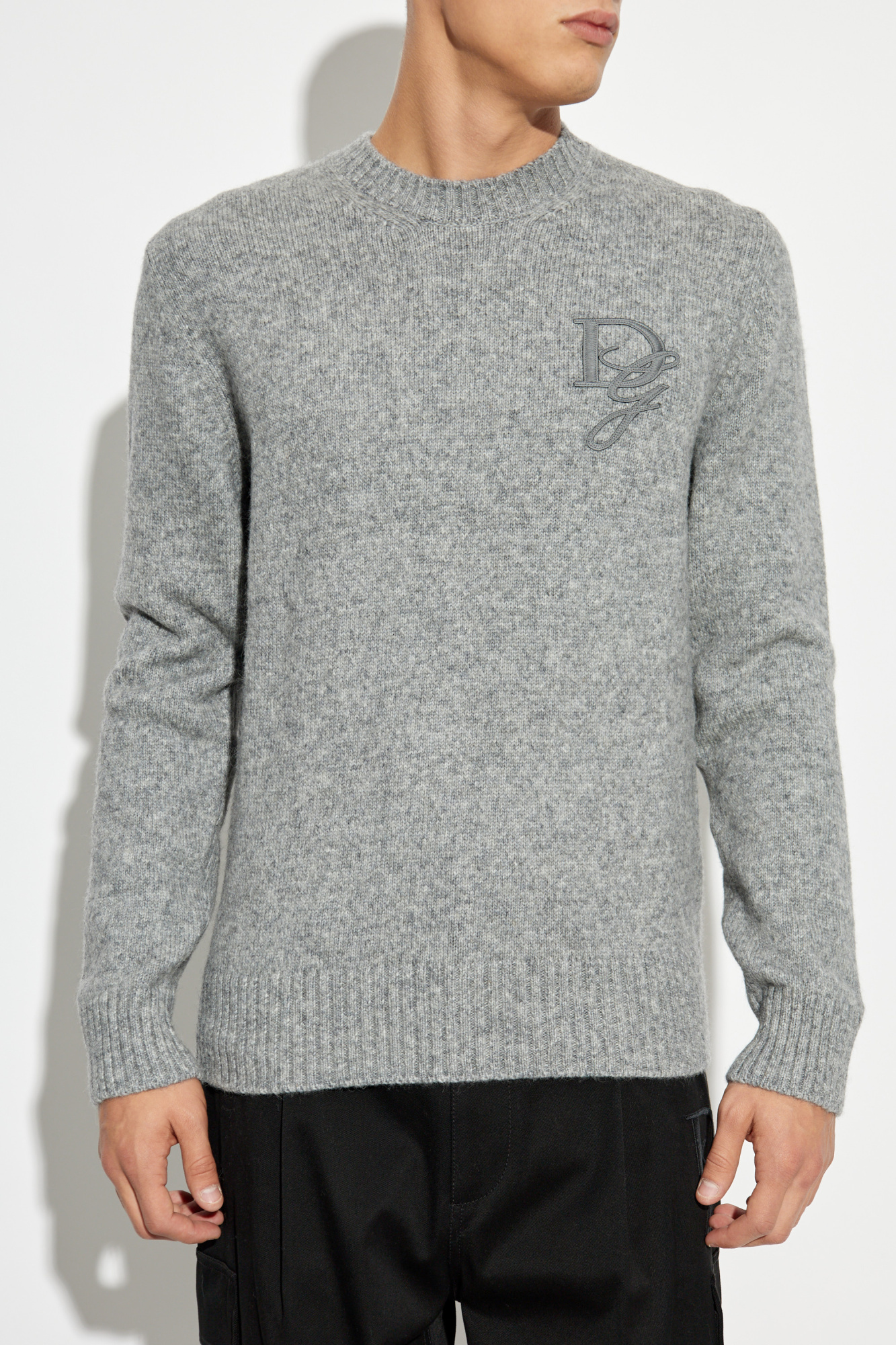 Grey Jumper with embroidered logo Dolce & Gabbana - Vitkac GB